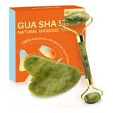 Olaemuo Jade Gua Sha Y Rodillo Facial, Juego De Herramientas