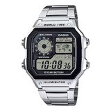 Relógio Pulso Casio Masculino Digital Hora Mundi Ae-1200whd