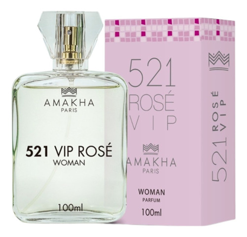 Perfume 521 Vip Rose Barato Amakha Paris Feminino 100ml
