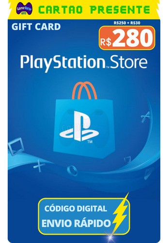 Cartao Playstation Psn Gift Card Br R$ 280 Reais