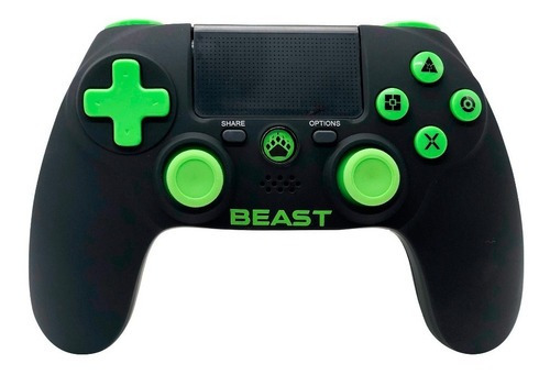 Control Playstation4 Beast Bluetooth Negro Con Verde