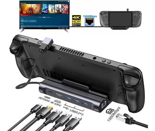 Base Hdmi Dock Para Steam Deck Accessories 6 En 1