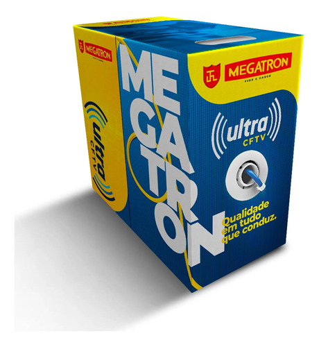 Caixa De Cabo Cftv Cat5 Certificado 300m Azul  Megatron 