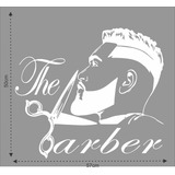 Adesivo Barbearia 57x50cm Salão Porta Vidro Parede Barb03