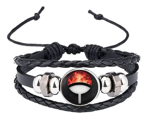 Pulsera Naruto Brazalete Sharingan Trenzada De Cuero