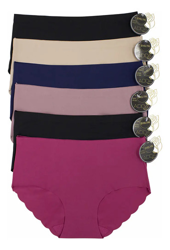 Paquete 6 Pantaleta Completa Sin Costuras Para Dama. Likra | MercadoLibre