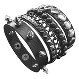 Pack De 3 Pulseras Gótica Punk Rock Brazalete Con Púas