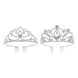 Diadema Para Novia, Diadema Con Forma De Corona Nupcial, 2 U