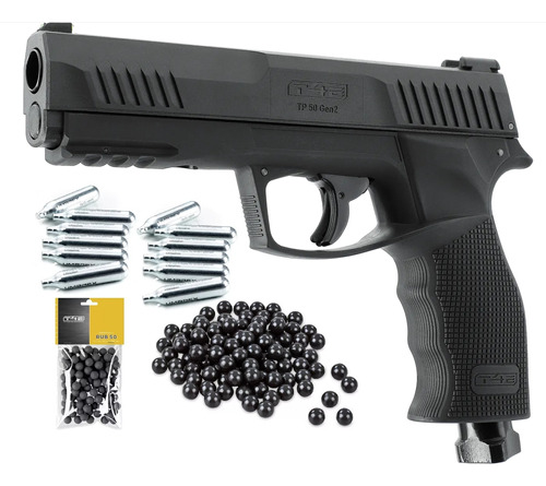 Pistola Umarex Co2 T4e Tp50 Postas De Goma Cal .50 + Combo.