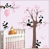 Adesivo Quarto Infantil Arvore Bebe Panda Zoo Md502