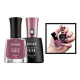 Esmalte Risque Diamond Gel Veludo Rose + Top Coat 9,5ml