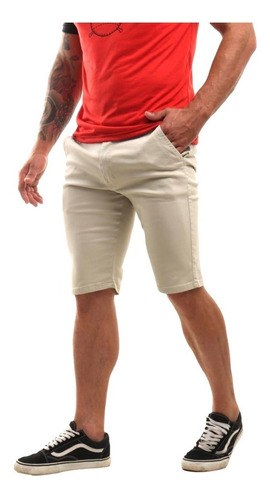 Bermuda Sarja Masculina Sport Fino Com Lycra Colorida Short