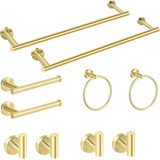 Kit De Accesorios Para Baño De 10 Piezas - Oro Cepillado