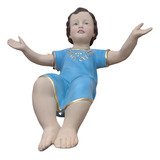 Menino Jesus 50cm Decoração Natal Presépio Grande Azul