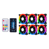 Kit De 6 Ventiladores Tipo Anillo Rgb Con Controladora.