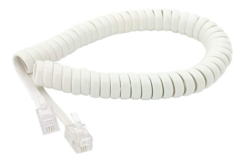 Cable Rulo Espiral Telefono 2m Rg9 Blanco