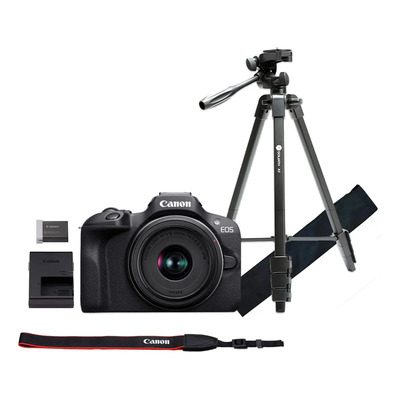 Kit Cámara Canon Eos R100 Con Lente + Tripie Goliath Color Negro | Meses sin interés
