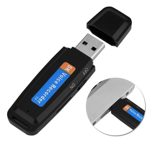 Grabadora De Voz Mini Usb Espía Con Micrófono