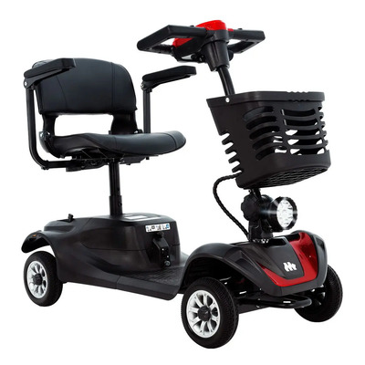Silla De Ruedas Eléctrica Scooter 4 Ruedas Antivuelco Reversa Luces Led Descansabrazos Plegables Y Ajustables Asiento 360° | Meses sin interés