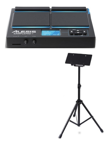 Kit Alesis Samplepad 4 Bateria Eletrônica + Suporte