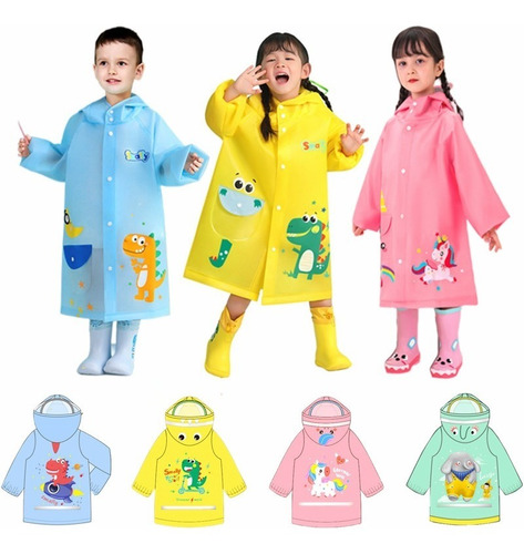 Chubasquero Transpirable Impermeable Con Dibujos Para Niños