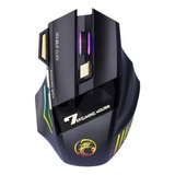 Mouse Gamer 7 Botones Inalámbrico Luz Rgb 3200dpi Recargable