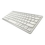 . Teclado Prata Mini Coreano 78 Teclas Sem Fio Bluetooth