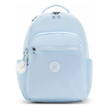 Mochila Kipling Seoul Color Frost Blue Diseño Lisa 27l