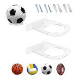 Kit 02 Suporte Parede Bola De Futebol Basquete Voley