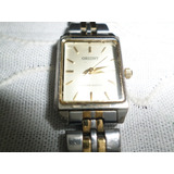 Antiguo Reloj Orient Dama Acero Oro A Pila Cuadrante 2 Cm