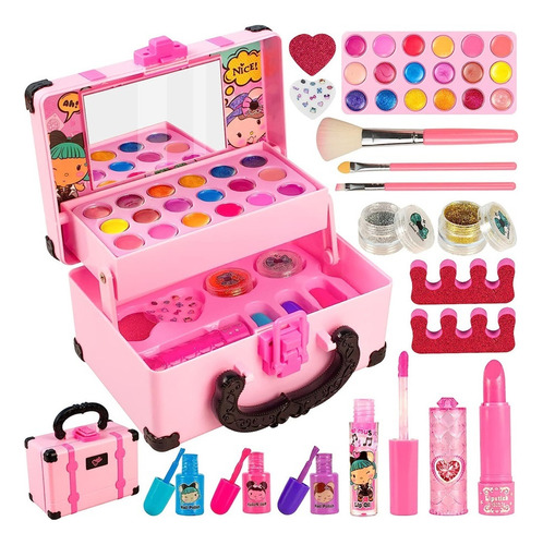 Kit De Maquillaje Infantil De 32 Piezas Para Niñas, Set