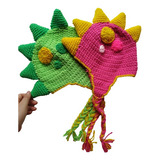 Gorro De Dinosaurio De Lana Crochet Artesanal 