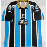 Camisa Grêmio Centenário Kappa Gola Dourada Bordada Tricolor