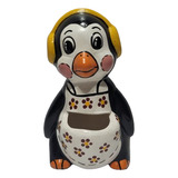 Pinguim  Em  Gesso 397 Gramas 19 Cm Cd1173