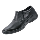 Sapato Casual Couro Preto Social Com Ziper Estilo Meia Bota Cano Baixo Resistente Solado Tipo Sapatenis Casual Duravel