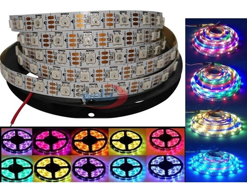 Cinta Led Rgb Pixel Ws2812 5v Rollo 5m 300 Led Programable 