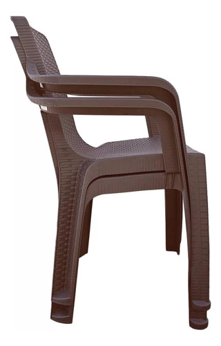 Sillon Reforzado Apilable Jardin Simil Rattan X 2 Un