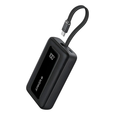 Power Bank Anker Zolo de 10,000mAh y 30W con Cable USB C Integrado, Batería Portátil de Carga Rápida para iPhone 17\u002F16\u002F15, MacBook, Galaxy, iPad y más | Meses sin interés