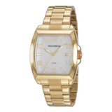 Relógio Mondaine Masculino Quadrado Dourado 83489gpmvde1