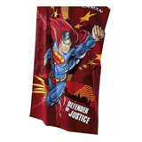 Toalha De Banho Felpuda Infantil Superman Licenciado Dohler Cor Vermelho