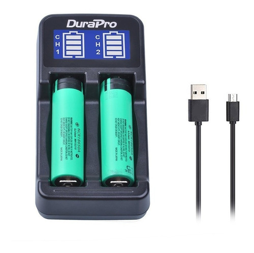 Cargador Inteligente Durapro Lcd Usb Para 2x Pilas Aa Aaa 