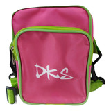 Shoulder Bag Dks Rosa E Verde Refletiva Alça Regulável 
