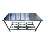 Mesa Inox Para Manipulação Com Prateleira 1,90 X 0,70 X 0,90