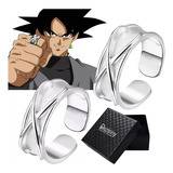 Anillo De Dedo Super Negro Son De Goku Tiempo Plata 2 Piezas