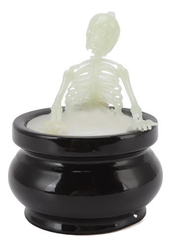 Vela De Cera Con Forma De Esqueleto Para Halloween, Cerámica