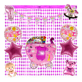 Kit Globos Metalicos Cortinas Baby Shower Bautizo Gender B42