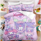 New Juego Ropa De Cama Kuromi Con Funda De Edredón Tama?o