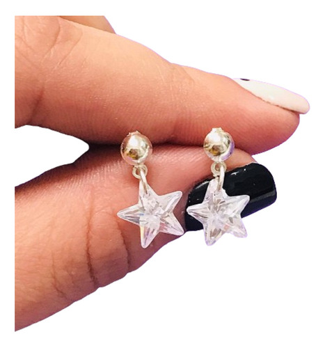 Aros Cubic Estrellas Laminados De Plata Ideal Mujer Ar 065