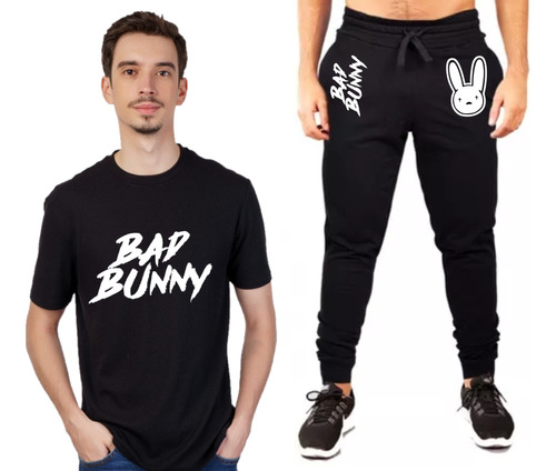 Conjunto Remera + Pantalón Jogging Bad Bunny - Música