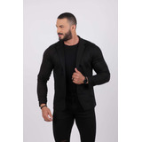 Blazer Slim Masculino Preto Liso